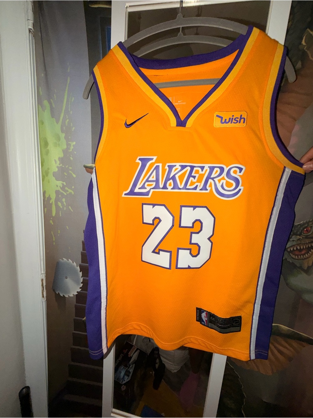 Nike Los Angeles Lakers #23 Orange and Purple Jersey 44 Size